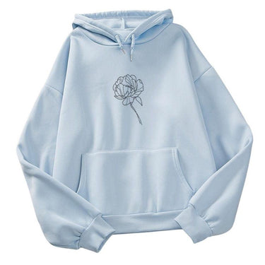 Simple Flower Outline Women's Hoodie: An everyday casual from NSE Imports #2.